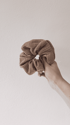 Scrunchies aus Musselin; Pastell- / Erdtöne