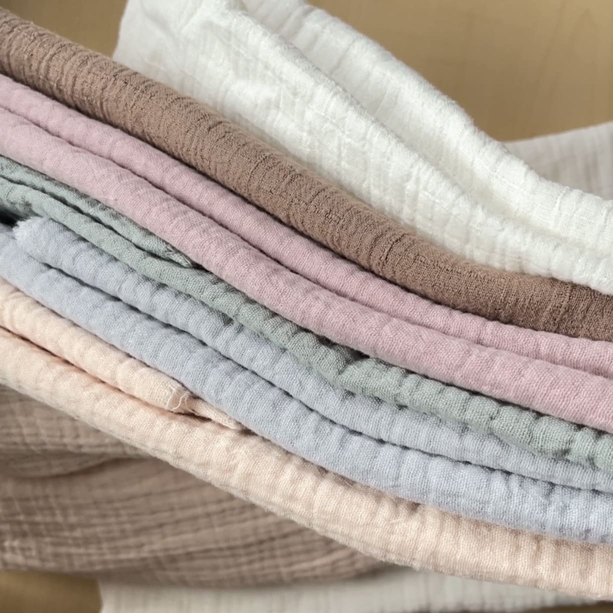 Scrunchies aus Musselin; Pastell- / Erdtöne