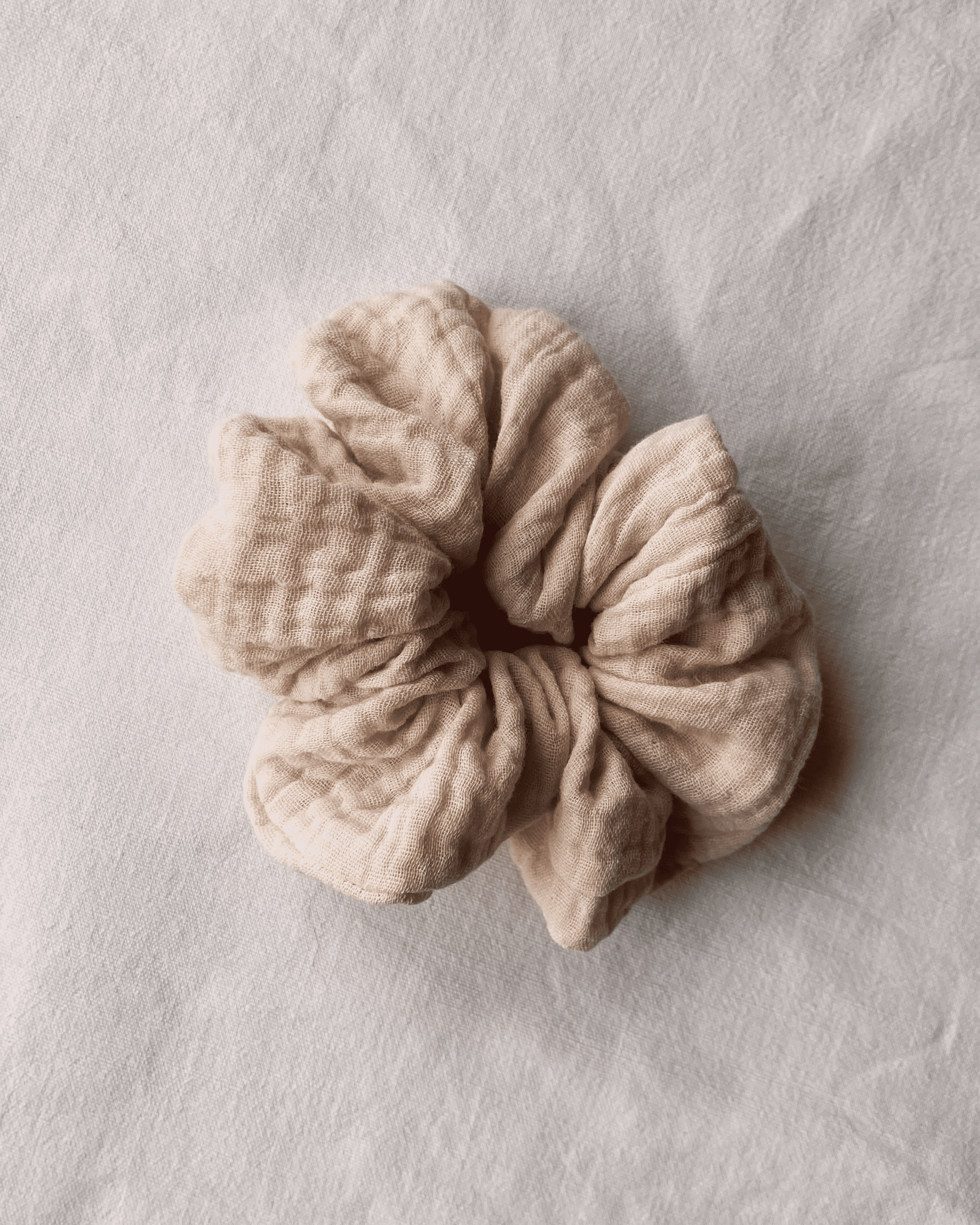 Scrunchies aus Musselin; Pastell- / Erdtöne