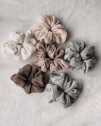 Scrunchies aus Musselin; Pastell- / Erdtöne
