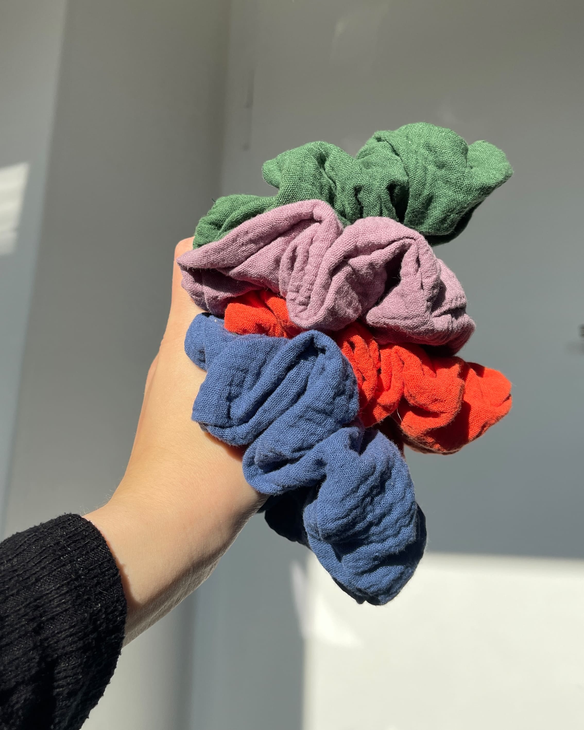 Scrunchies aus Musselin, bunt