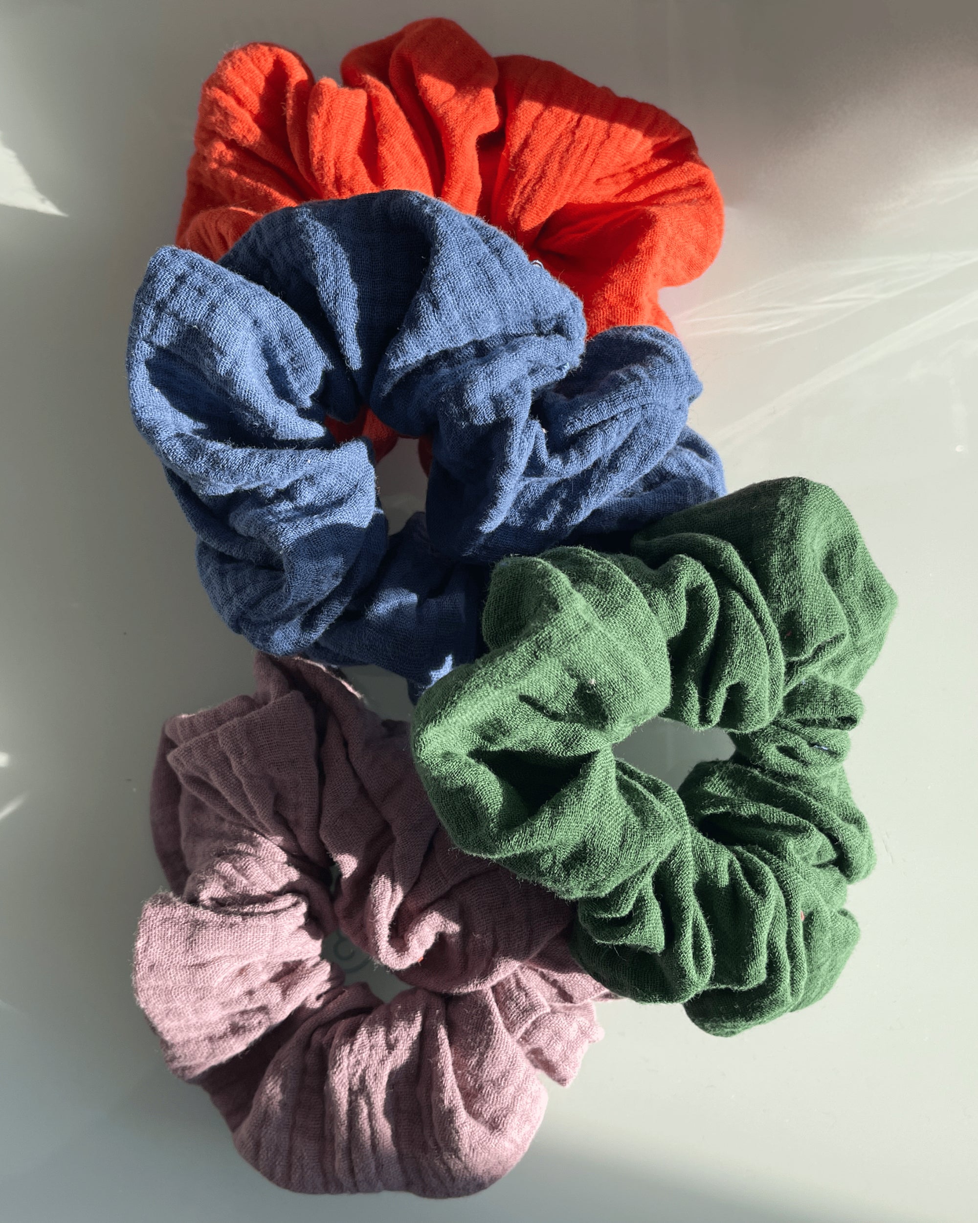 Scrunchies aus Musselin, bunt