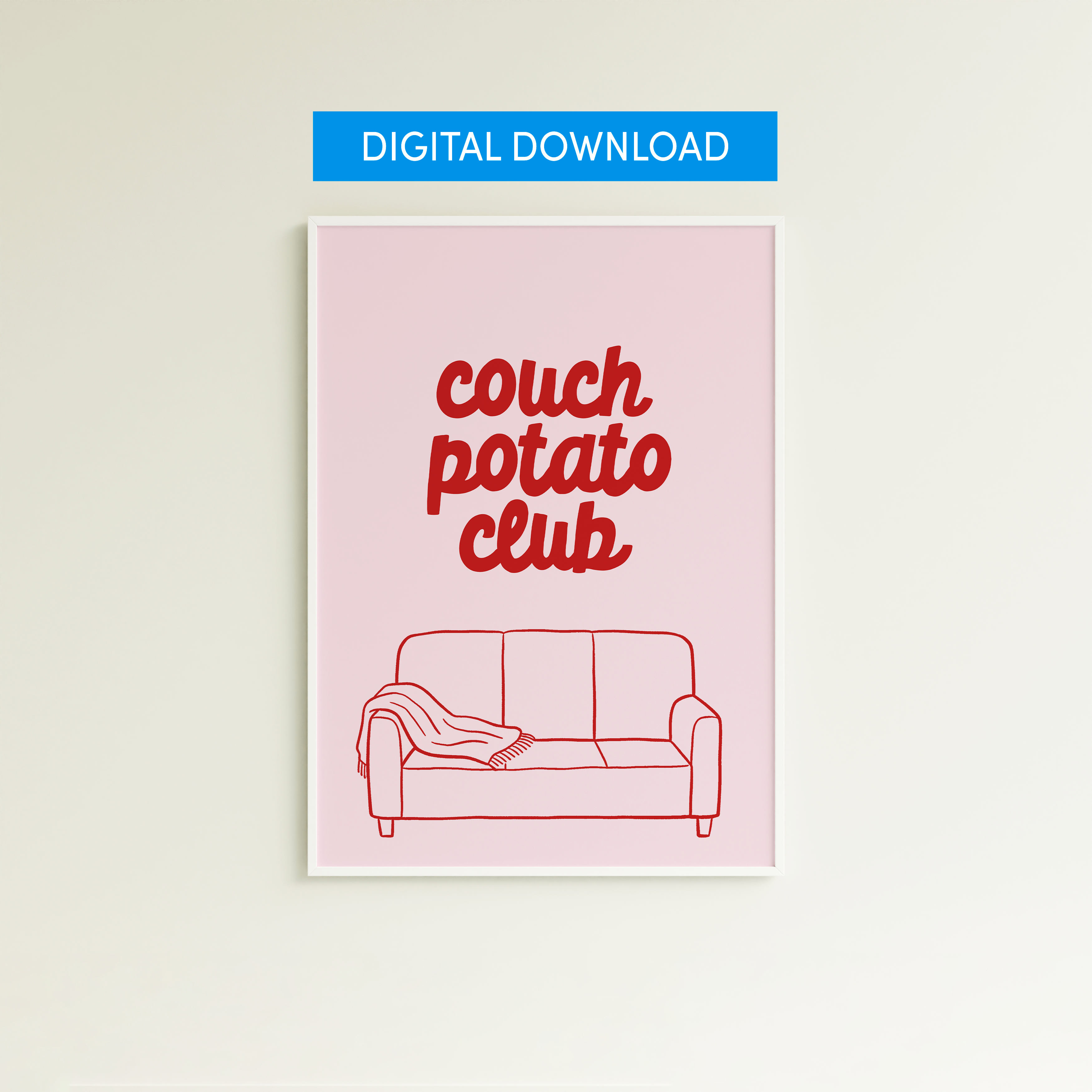 Poster couch potato club (verschiedene Farben)