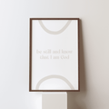 Poster Be still and know; simple